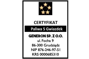 Certyfikat Paliwa 5 Gwiazdek